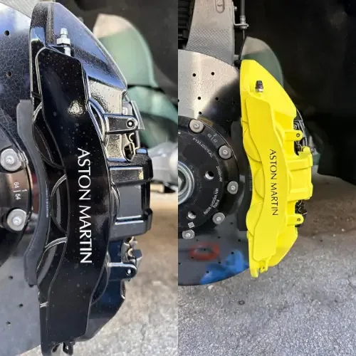 Aston Martin · Giallo — before and after