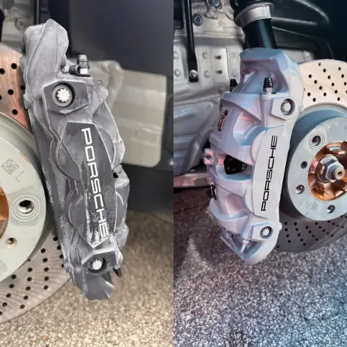 Porsche · Bianco — before and after