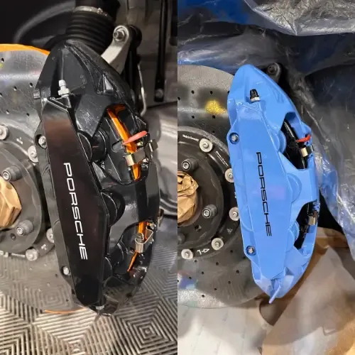 Porsche · Azzurro — before and after